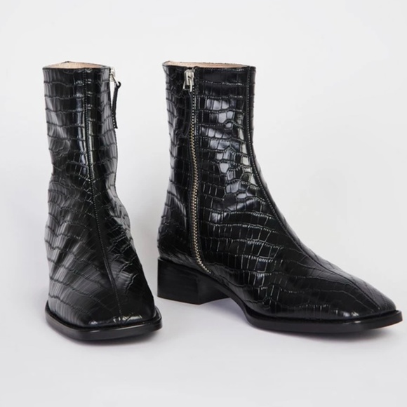 NWOT Intentionally Blank, Tour Boot: Black Croc - Picture 2 of 5